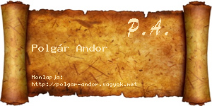 Polgár Andor névjegykártya